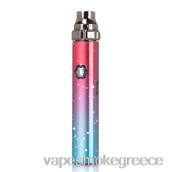 Vape Greece Dazzleaf Squarii Top Twist 510 μπαταρία κοραλί ροζ / μπλε πιτσιλίσματα